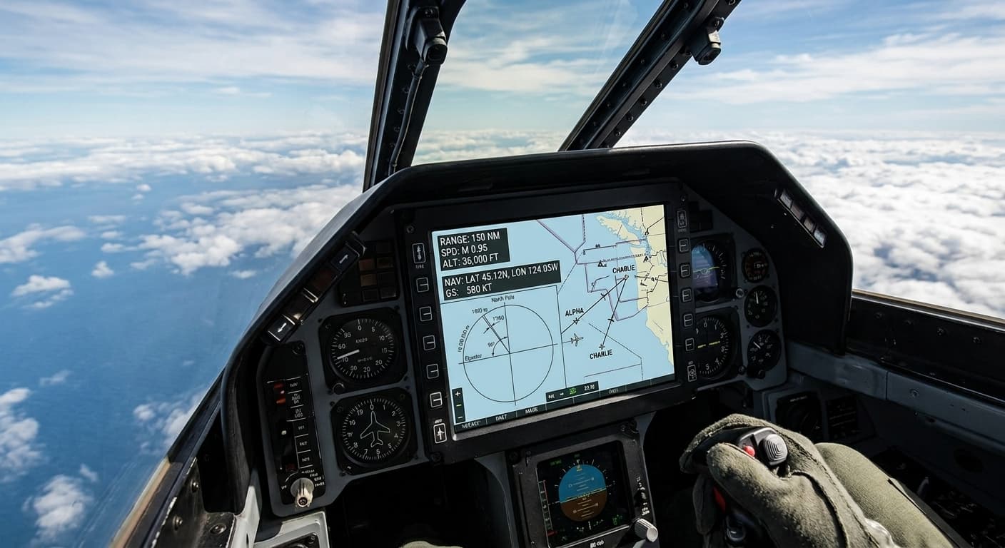 Map in cockpit while flying